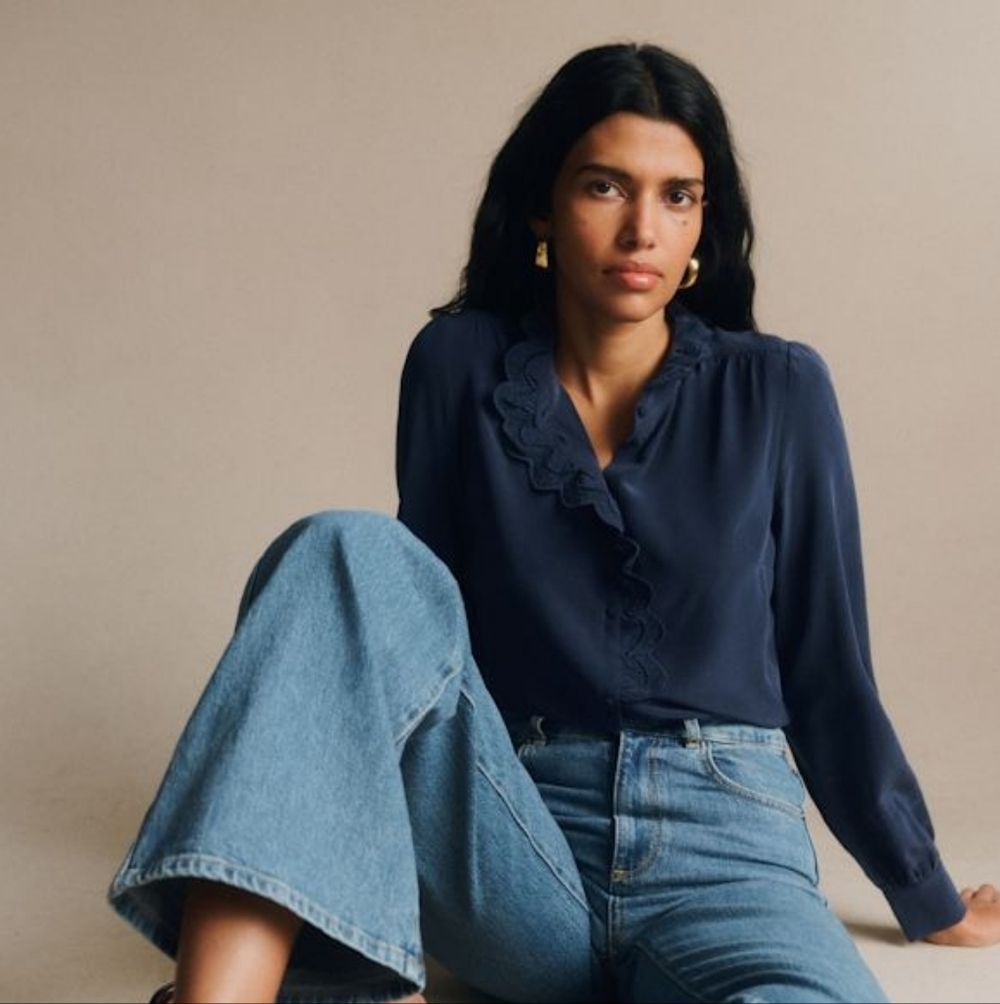 Sezane Chlo Top - Navy